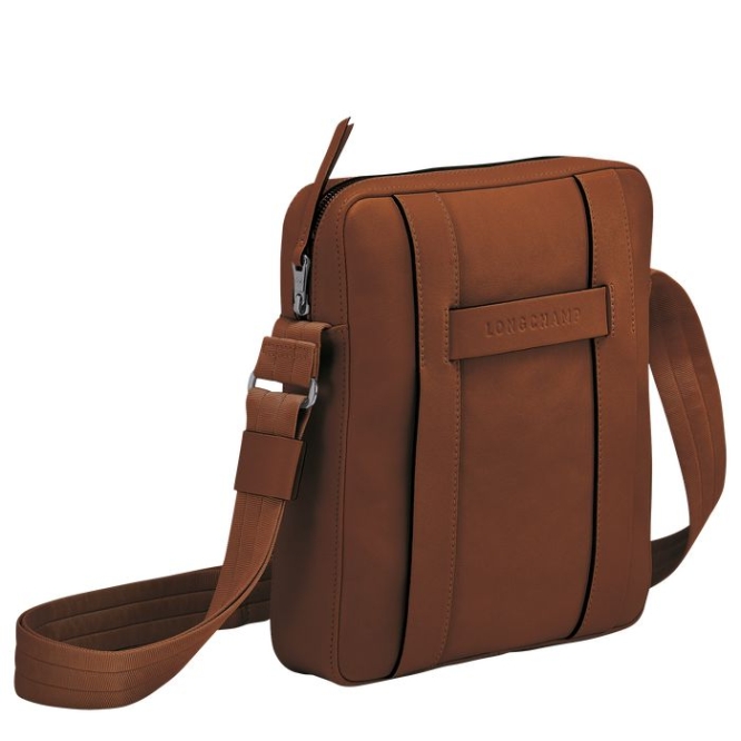 Men's Longchamp 3D M Crossbody Bags Brown | 73EHWMXBD