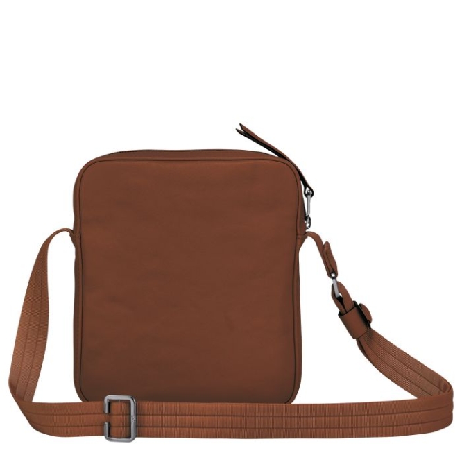 Men's Longchamp 3D S Crossbody Bags Brown | 74QMVYFWP