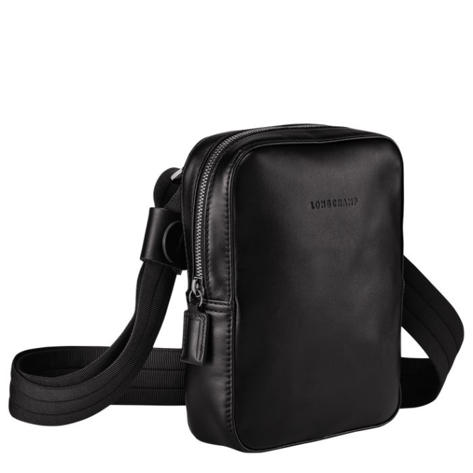 Men's Longchamp Baxi S Crossbody Bags Black | 80ZVXYDER