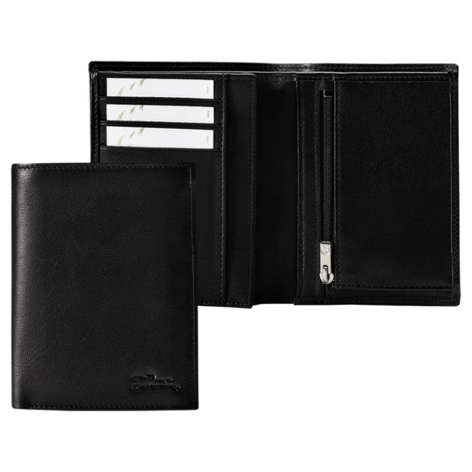 Men\'s Longchamp Baxi Wallets Black | 56WZULFBR