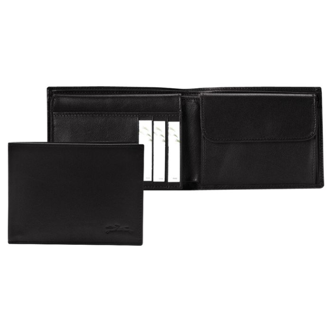 Men\'s Longchamp Baxi Wallets Black | 65CDGEKSY