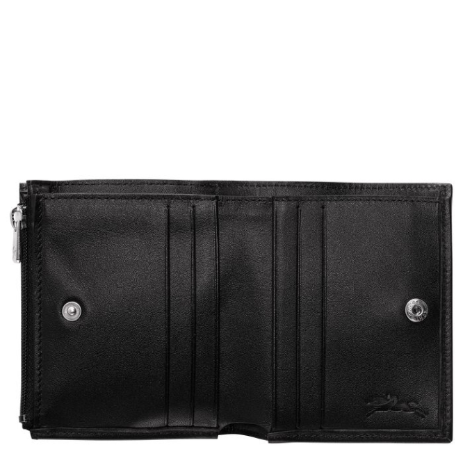 Men's Longchamp Baxi Wallets Black | 75VHQNWOT