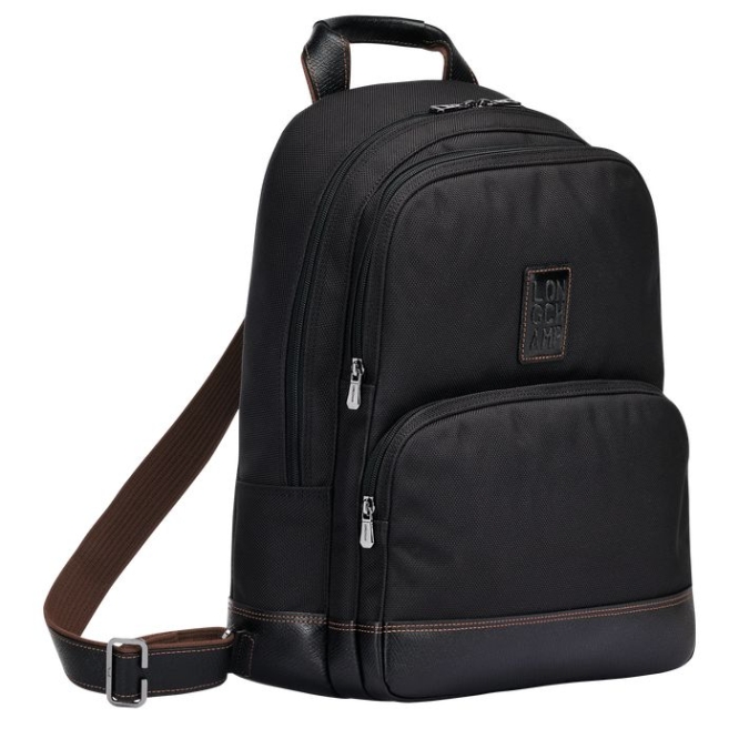 Men's Longchamp Boxford Backpacks Black | 56QETPKGJ