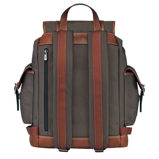 Men's Longchamp Boxford Backpacks Brown | 25CHOXIPV