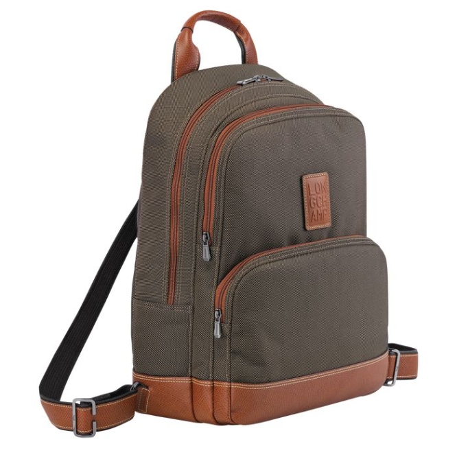 Men's Longchamp Boxford Backpacks Brown | 72TAIDNPK