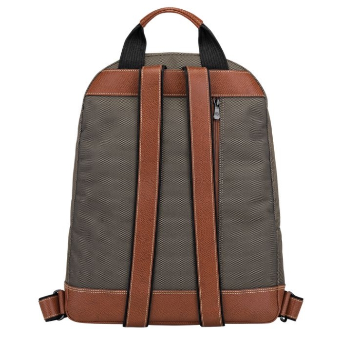 Men's Longchamp Boxford Backpacks Brown | 72TAIDNPK