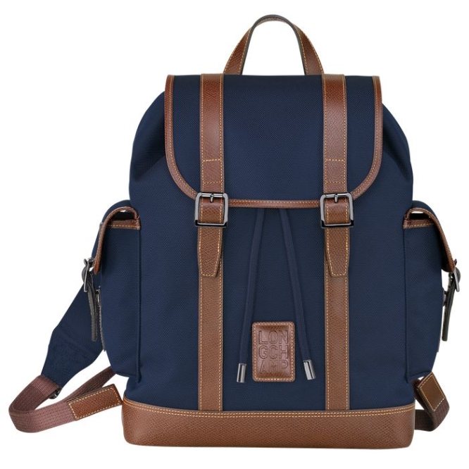 Men\'s Longchamp Boxford Backpacks Navy | 72MKOINPF