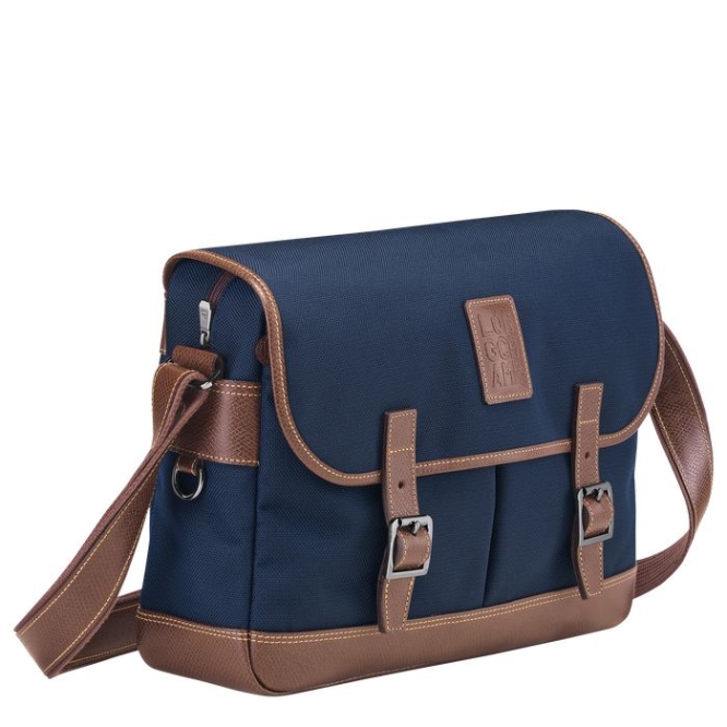 Men's Longchamp Boxford Crossbody Bags Navy | 19YLKJAXC