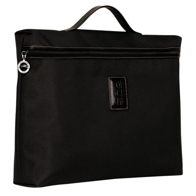 Men's Longchamp Boxford S Document Holders Black | 89FOJVAWH