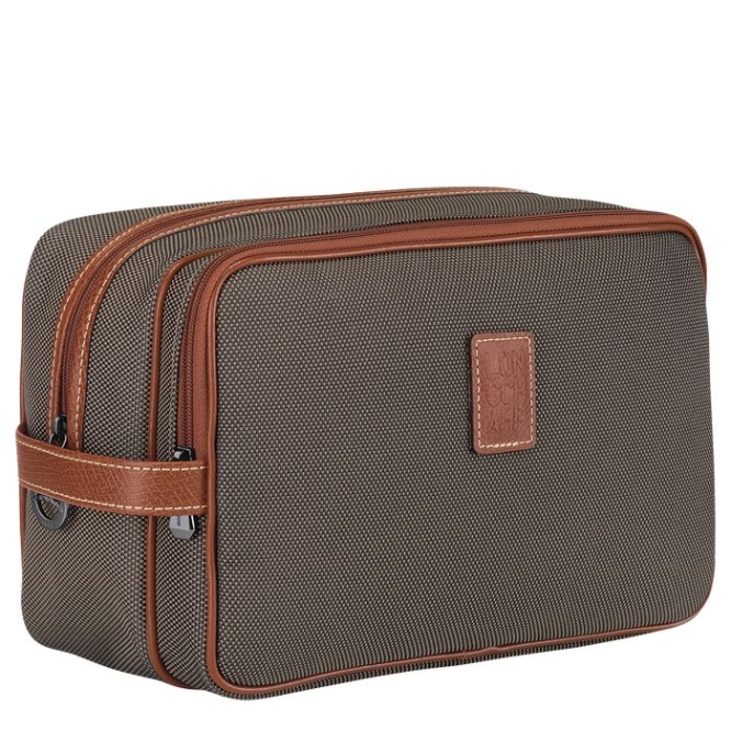 Men's Longchamp Boxford Toiletry Bags Brown | 36RDMVTZL