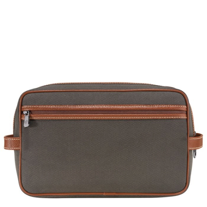 Men's Longchamp Boxford Toiletry Bags Brown | 36RDMVTZL