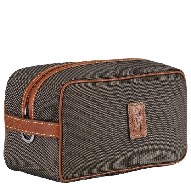 Men's Longchamp Boxford Toiletry Bags Brown | 89DTQGAEV