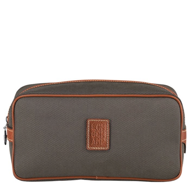 Men\'s Longchamp Boxford Toiletry Bags Brown | 89DTQGAEV