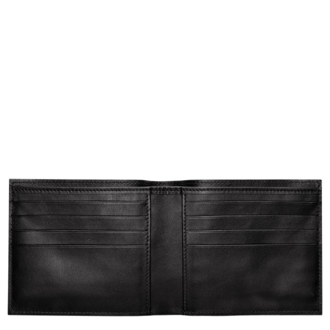 Men's Longchamp Croco Block Wallets Black | 67UOVQGPK