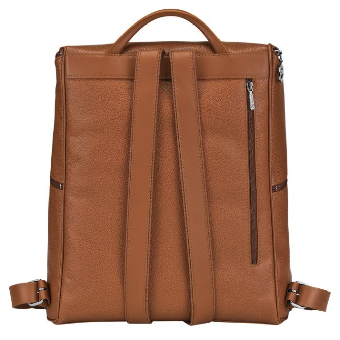 Men's Longchamp Le Foulonné Backpacks Brown | 27PRMSWIY