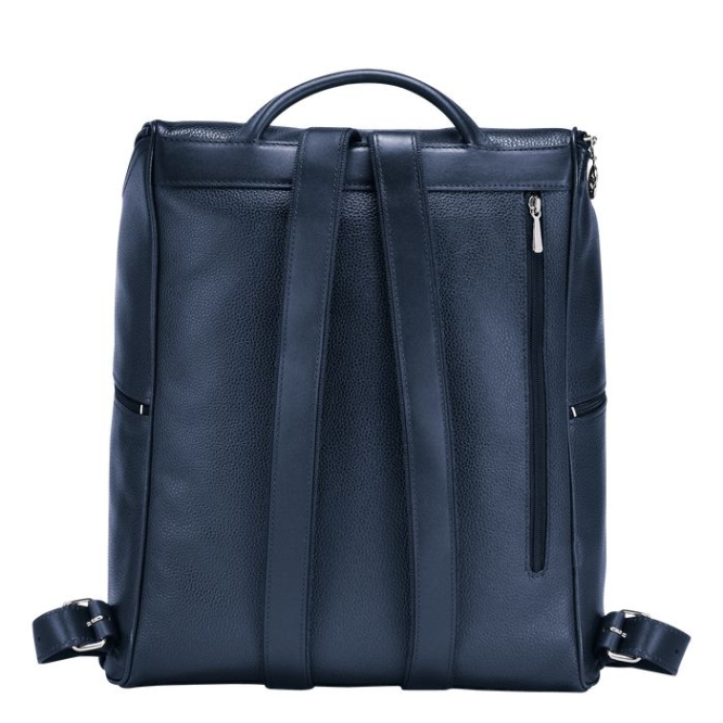 Men's Longchamp Le Foulonné Backpacks Navy | 03RFTLQKU