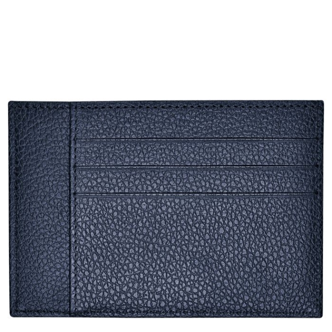 Men's Longchamp Le Foulonné Cardholders & Coin Purses Navy | 14SBQFGCJ