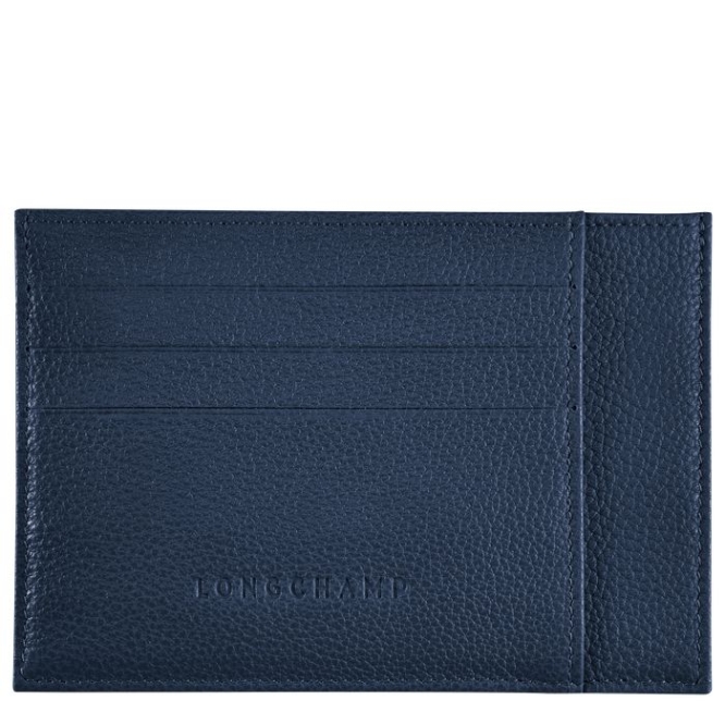 Men\'s Longchamp Le Foulonné Cardholders & Coin Purses Navy | 14SBQFGCJ