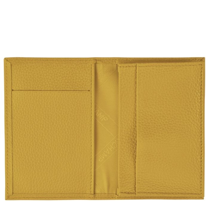 Men's Longchamp Le Foulonné Cardholders & Coin Purses Yellow | 30SURMYLJ