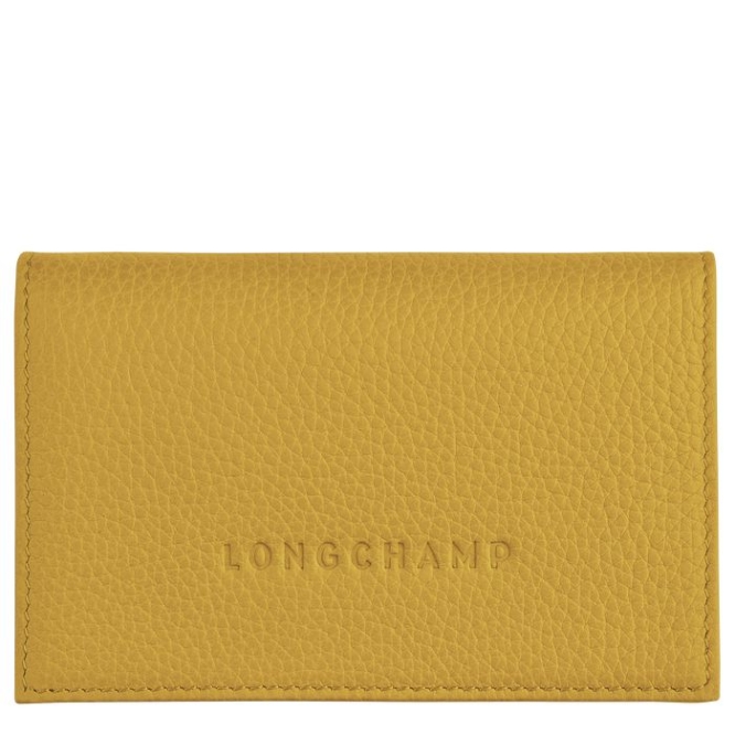 Men\'s Longchamp Le Foulonné Cardholders & Coin Purses Yellow | 30SURMYLJ