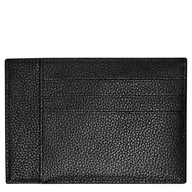 Men's Longchamp Le Foulonné Cardholders & Coin Purses Black | 32JRLYQPE