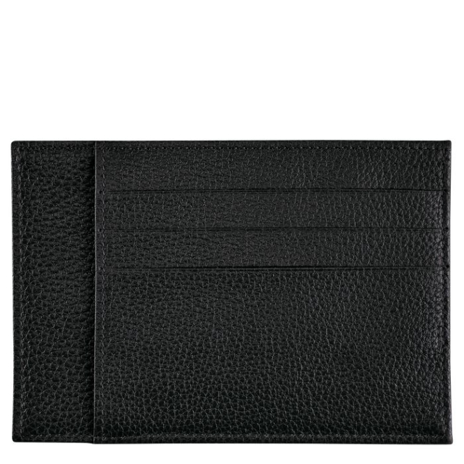 Men's Longchamp Le Foulonné Cardholders & Coin Purses Black | 32JRLYQPE