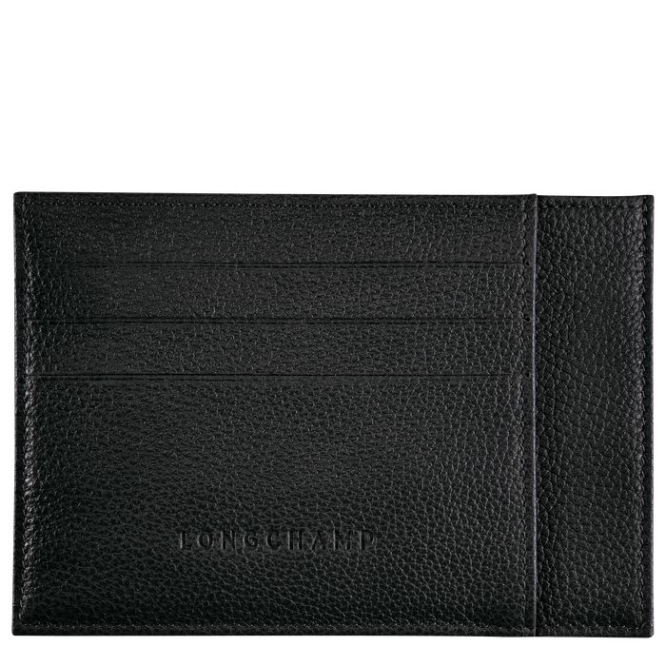 Men\'s Longchamp Le Foulonné Cardholders & Coin Purses Black | 32JRLYQPE