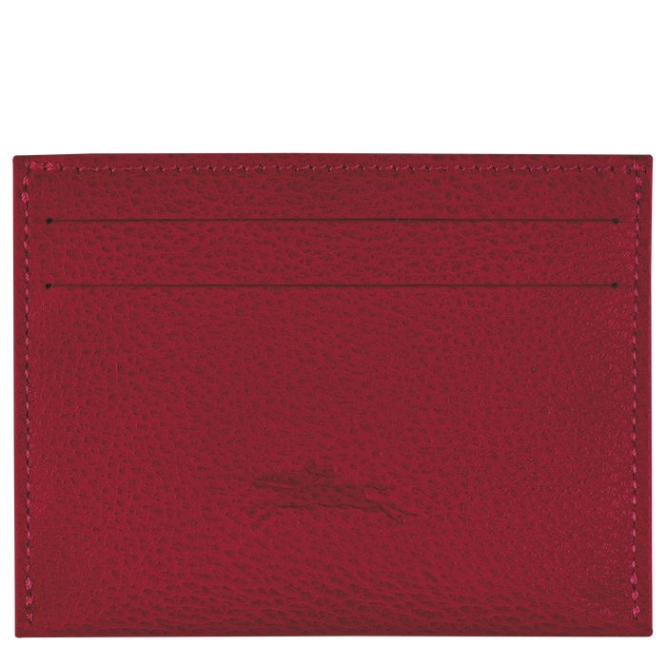 Men's Longchamp Le Foulonné Cardholders & Coin Purses Red | 41YUSFWCB