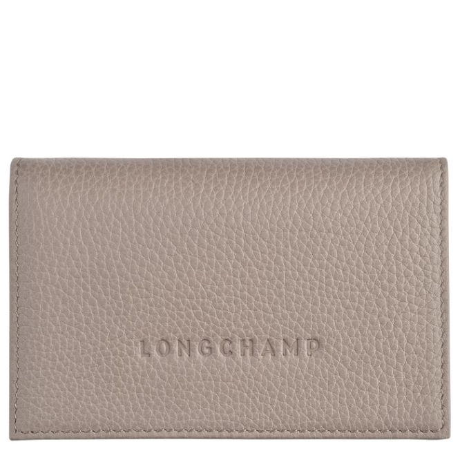 Men\'s Longchamp Le Foulonné Cardholders & Coin Purses Grey | 48LYSNUIO