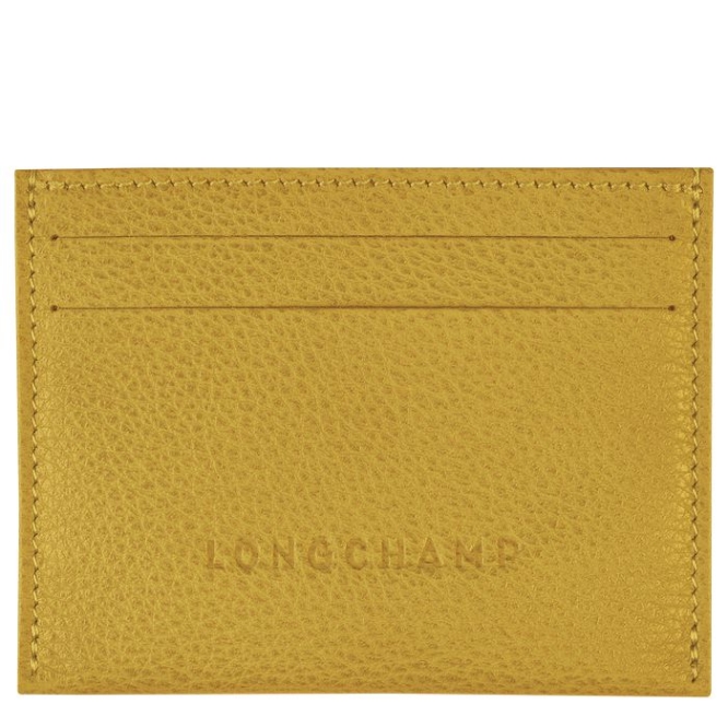 Men\'s Longchamp Le Foulonné Cardholders & Coin Purses Yellow | 48UJRTDMH