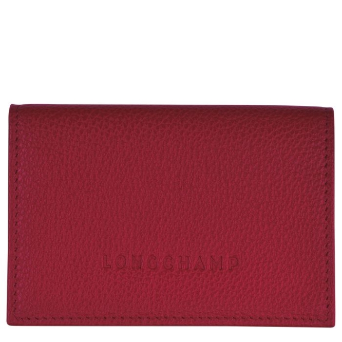 Men\'s Longchamp Le Foulonné Cardholders & Coin Purses Red | 54MCNWIEB