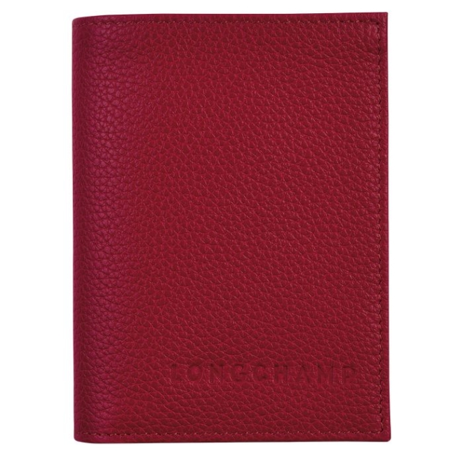 Men\'s Longchamp Le Foulonné Cardholders & Coin Purses Red | 56FCYLQHM