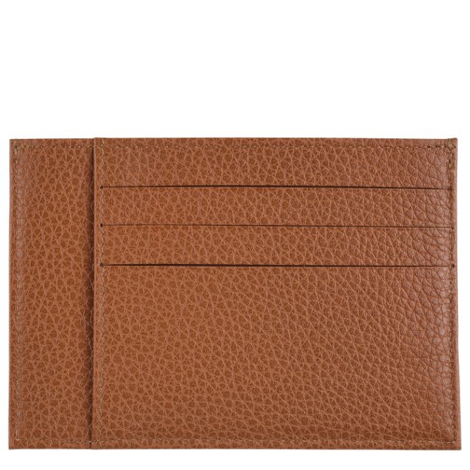 Men's Longchamp Le Foulonné Cardholders & Coin Purses Brown | 59OMNHDFC