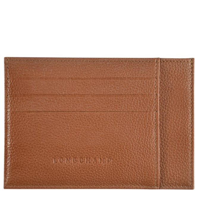 Men\'s Longchamp Le Foulonné Cardholders & Coin Purses Brown | 59OMNHDFC