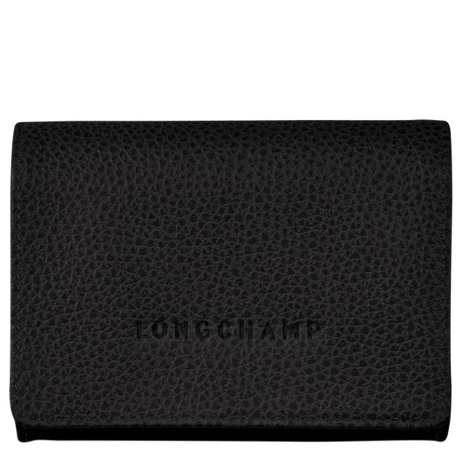 Men\'s Longchamp Le Foulonné Cardholders & Coin Purses Black | 60ALSEYJH