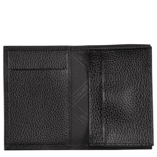 Men's Longchamp Le Foulonné Cardholders & Coin Purses Black | 74EURPXAG