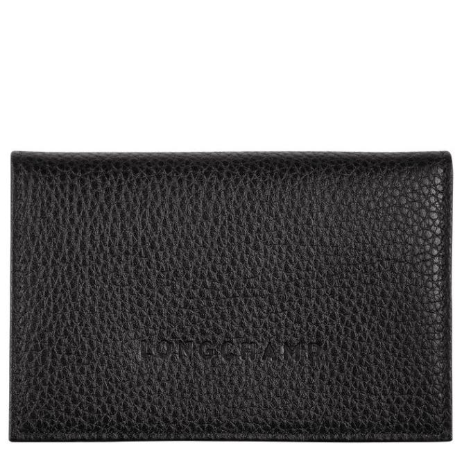 Men\'s Longchamp Le Foulonné Cardholders & Coin Purses Black | 74EURPXAG