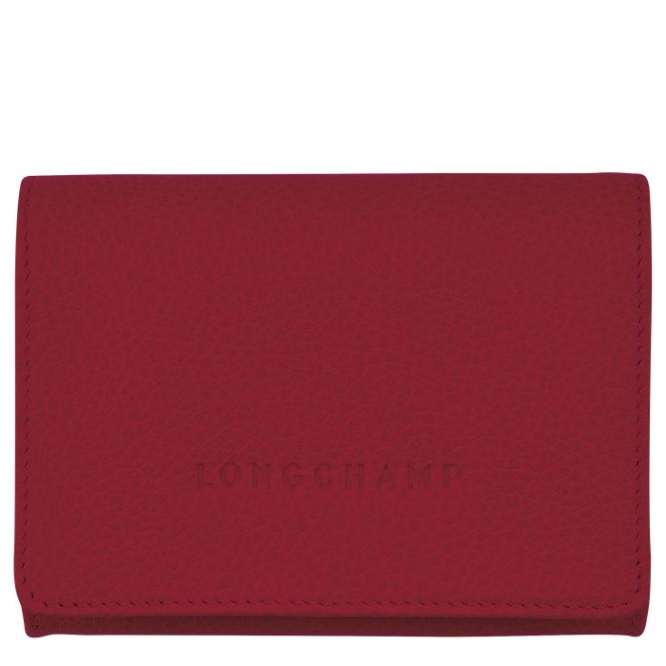 Men\'s Longchamp Le Foulonné Cardholders & Coin Purses Red | 94CTRXDMH