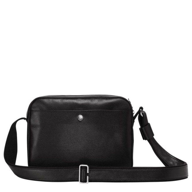 Men's Longchamp Le Foulonné Crossbody Bags Black | 49DMGAWFQ