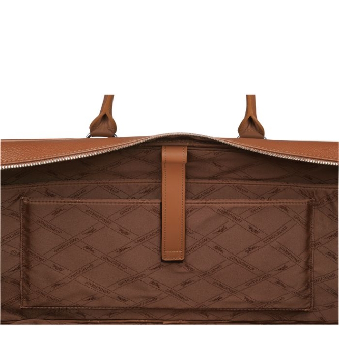 Men's Longchamp Le Foulonné L Document Holders Brown | 65BAFTJUZ