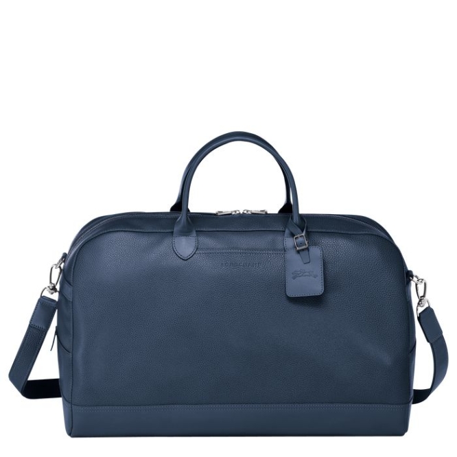 Men\'s Longchamp Le Foulonné L Travel Bags Navy | 29XUZKNEL