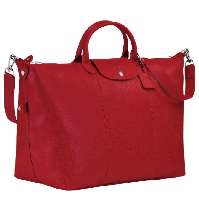 Men's Longchamp Le Foulonné L Travel Bags Red | 68URVIOHX