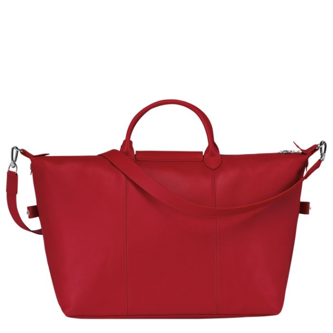 Men's Longchamp Le Foulonné L Travel Bags Red | 68URVIOHX