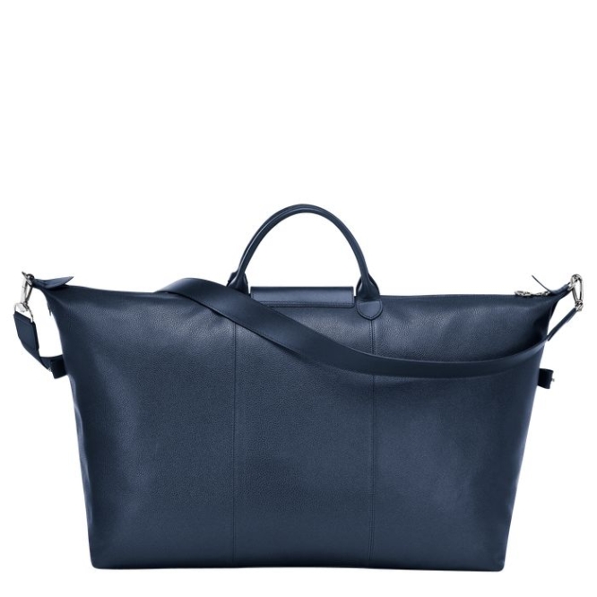 Men's Longchamp Le Foulonné L Travel Bags Navy | 72DLPRJIQ