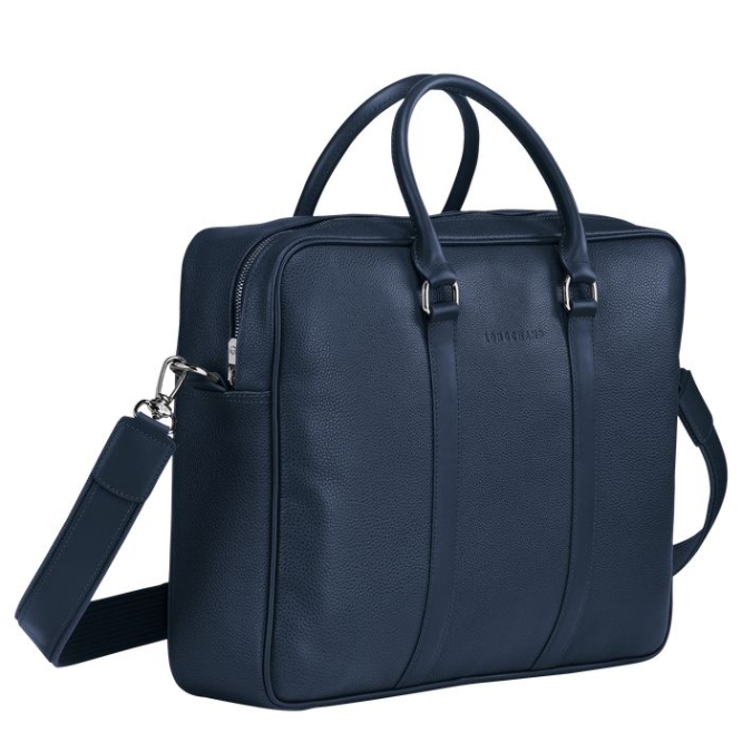 Men's Longchamp Le Foulonné M Document Holders Navy | 35RQMPXIY