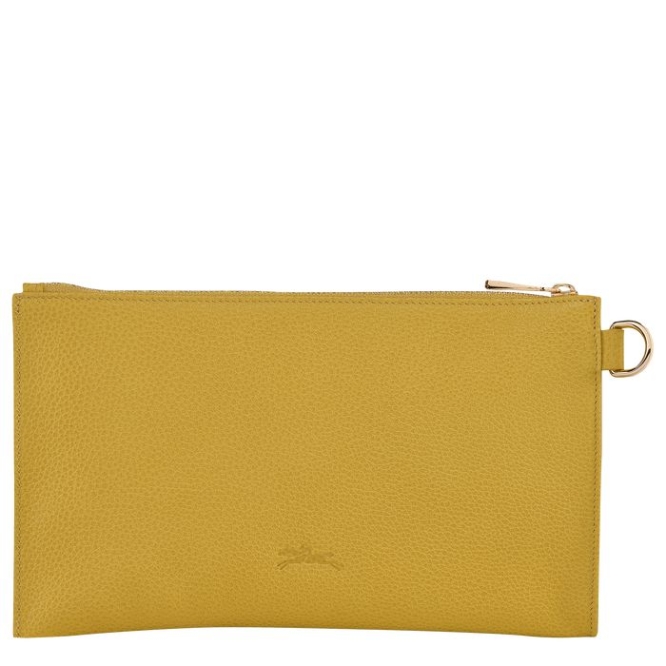 Men's Longchamp Le Foulonné Pouches & Cases Yellow | 49DFEXNLA