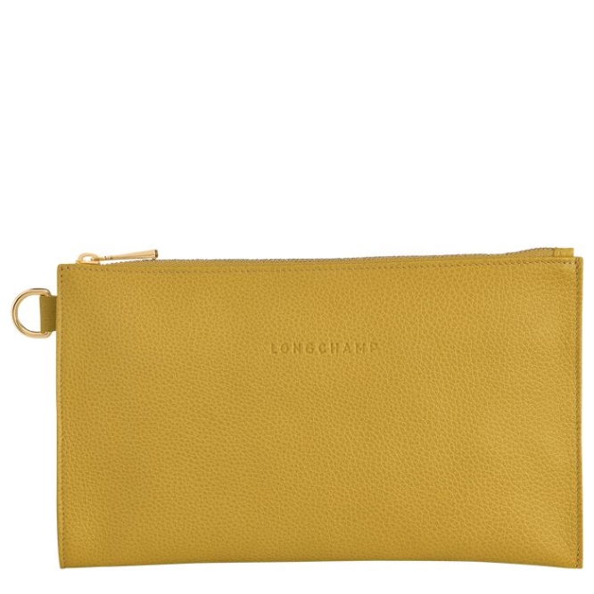 Men\'s Longchamp Le Foulonné Pouches & Cases Yellow | 49DFEXNLA