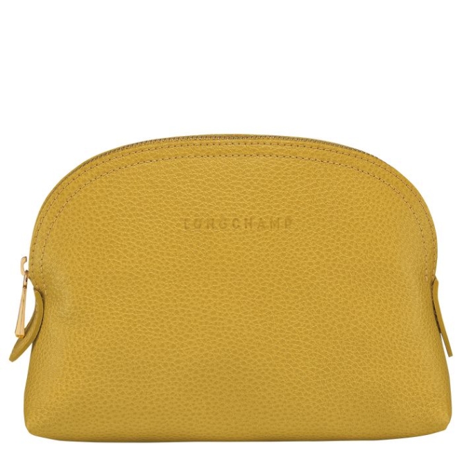 Men\'s Longchamp Le Foulonné Pouches & Cases Yellow | 69WGOBJAV