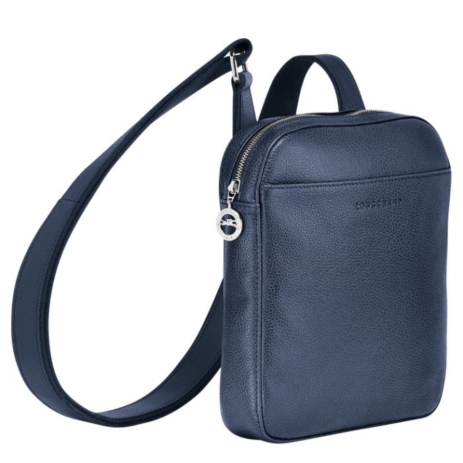 Men's Longchamp Le Foulonné S Crossbody Bags Navy | 05IYBUGWF