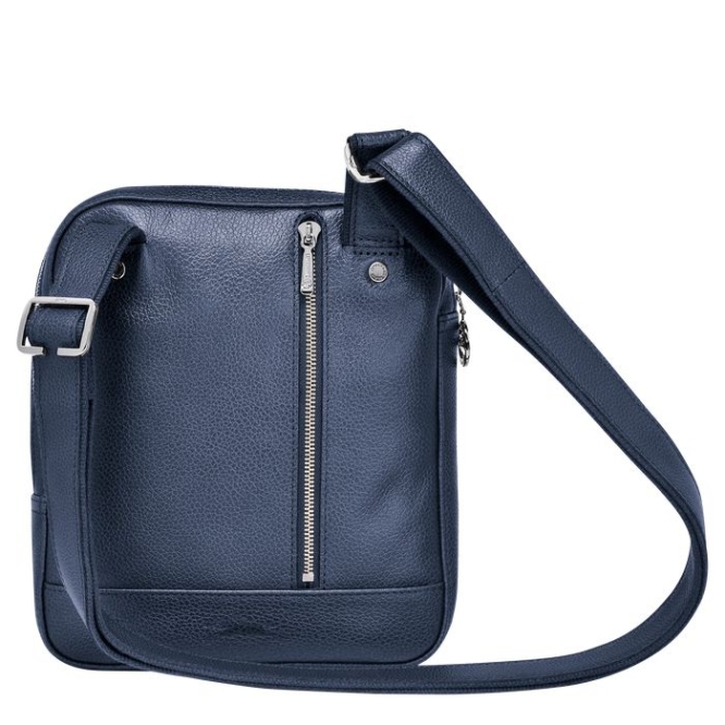 Men's Longchamp Le Foulonné S Crossbody Bags Navy | 05IYBUGWF